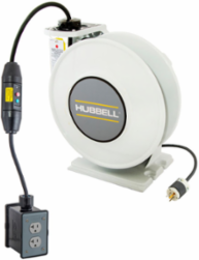White Industrial Reel with GFCI, 25 Ft, 20 A, 125 VAC