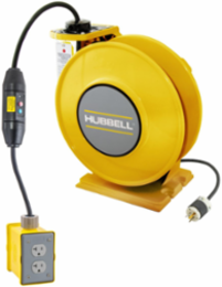 Yellow Industrial Reel with GFCI, 25 Ft, 20 A, 125 VAC
