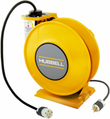 Yellow Electrical Cord Reel, 45 Ft Length, 15 A, 125 VAC