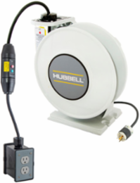 White Industrial Reel 45 Ft, 15 A, 125 VAC, GFCI Module