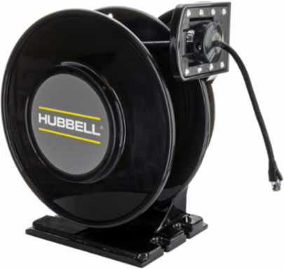 Black Industrial Cable Reel, 50 Ft, Cat6, UL Type 1, Aluminum