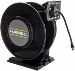 Black Industrial Cable Reel, 50 Ft, Cat6, UL Type 1, Aluminum