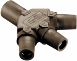 Heavy Duty Single Pole Tri-Tap Connector, 400A 600V AC/DC, Brass and Elastomer