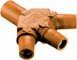 Heavy Duty Single Pole Tri-Tap Connector 400A 600V AC/DC Male-Female-Female-Female