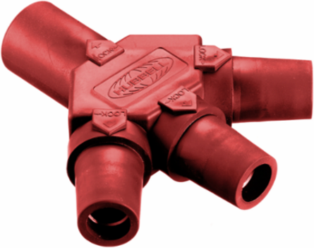 Heavy Duty Tri-Tap Male-Female-Female-Female Connector, 300/400A, 600V AC/DC, 6 Inch Width