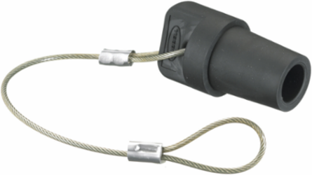 Male Device Cap for 300/400A 600V AC/DC, Black, Industrial Grade