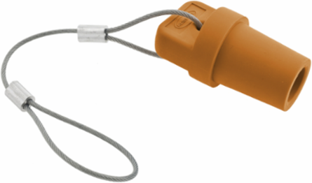 Single Pole Male Device Cap, 400A 600V AC/DC, Industrial Grade, Orange, 6 Inch