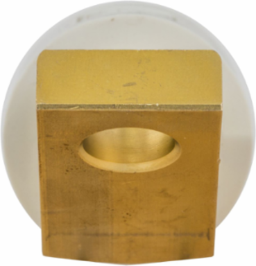 Single Pole Angled Male Connector, 400A, Offset Stud, 6 Inch, White