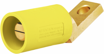 Single Pole Connector 400A Angled Male Offset Stud Type Yellow