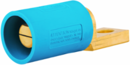 Single Pole Male Connector, 400A, Offset Stud Type, Blue, 6 Inch Width