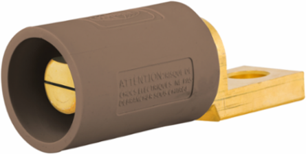 Single Pole Offset Stud Type Connector, 400A, Brown, 600V AC/DC, 6 Inch Width