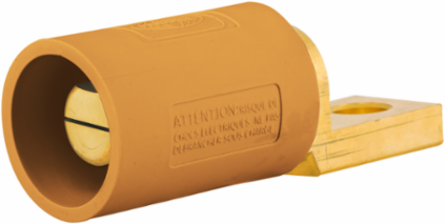 Single Pole Connector, 300/400A, Male, Offset Stud Type, 6 Inch, Orange