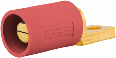 Single Pole Male Connector, 400A, Offset Stud Type, Red, 6 Inch Width