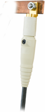 Single Pole Offset Stud Connector, 400A, 6 Inch Width, White