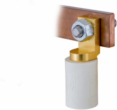 Single Pole Offset Stud Connector, 400A, 6 Inch Width, White