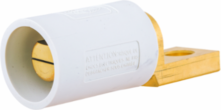 Single Pole Offset Stud Connector, 400A, 6 Inch Width, White