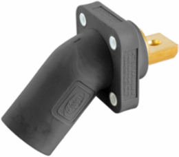 Single Pole Angled Inlet 400A Receptacle, Black, 600V AC/DC
