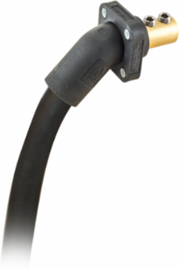 Single Pole Black Angled Inlet 400A Receptacle with Double Set Screw