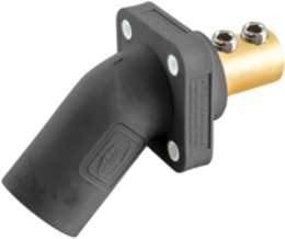 Single Pole Black Angled Inlet 400A Receptacle with Double Set Screw