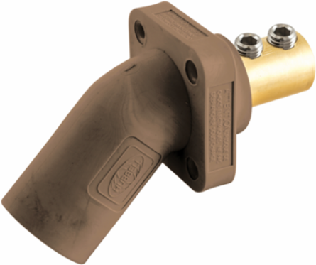 Angled Inlet Receptacle, 400A, 8 Inch, Double Set Screw, Brown