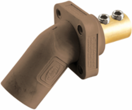 Angled Inlet Receptacle, 400A, 8 Inch, Double Set Screw, Brown