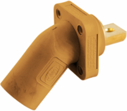 400A Angled Inlet Single Pole Receptacle, Orange, 2.250 Inch Width, 600V AC/DC