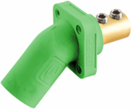 Angled Inlet Receptacle, 400A, Double Set Screw, 8 Inch Width, Green