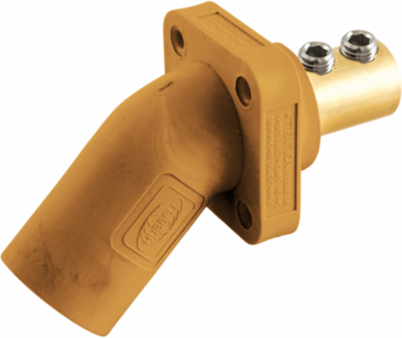 300/400A Angled Inlet, Double Set Screw, 4.3 Inch Wide, Orange