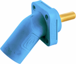 Single Pole Receptacle Inlet, Angled, 400A, Blue, 3.5 Inch Width