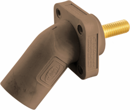 Single Pole Device, 400A Angled Inlet with Threaded Stud, Brown