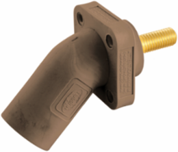 Single Pole Device, 400A Angled Inlet with Threaded Stud, Brown