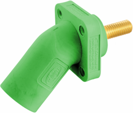 Single Pole Inlet Device, Angled, 400A, Green, 4.260 Inch Width