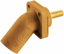 Single Pole Inlet Receptacle - 400A, 600V AC/DC, Angled, Orange