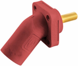 Single Pole Inlet, Angled, Threaded Stud, 400A, 600V AC/DC, Red