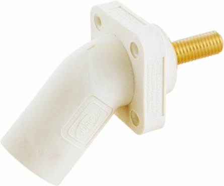 300/400A Series Angled Inlet Receptacle with Threaded Stud, 600V AC/DC, 5.75 Inch Width
