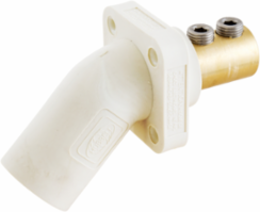 300/400A Angled Inlet Single Pole Receptacle, 400A, White, Double Set Screw