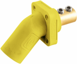400A Angled Inlet Receptacle, Double Set Screw, Yellow