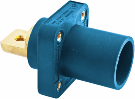 Heavy Duty Male Bus Receptacle 1-Pole, 400A, 600V AC/DC, Blue