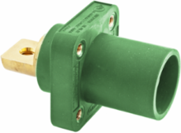 Industrial Grade 1-Pole Male Bus Receptacle, 300/400A 600V AC/DC, Green