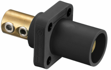 Heavy Duty Single Pole Receptacle, 400A, 600V AC/DC, Set Screw, Black