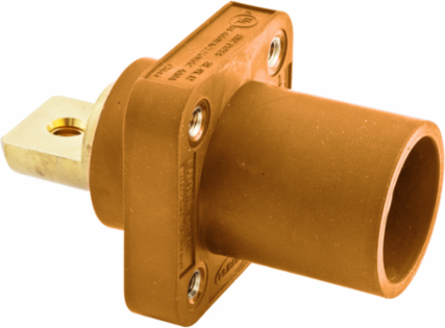 Heavy Duty Male Bus Receptacle, 1-Pole, 300/400A 600V AC/DC, Orange