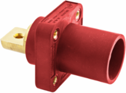Heavy Duty Male Bus Receptacle 300/400A 600V AC/DC Single Pole Red