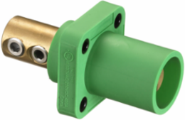 Industrial Grade Single Pole Receptacle, 400A 600V AC/DC, 2-1/4 Inch Width, Green