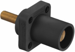 Heavy Duty Male Receptacle, 400A 600V AC/DC, Single Pole, Threaded Stud, Black