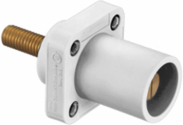 Heavy Duty Male Receptacle, 300/400A 600V AC/DC, 1-Pole, 3 Inch Width, White