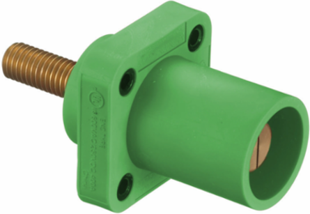 Heavy Duty Male Receptacle, 1-Pole, 300/400A, 600V AC/DC, Green