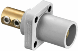 Heavy Duty Single Pole Male Receptacle, 400A 600V AC/DC, Thermoplastic, White