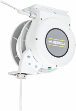 Motorized Cord Reel, White Cord, 45ft, #12/3 SJO, Wire Leads
