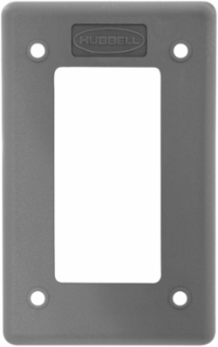 Gray 1-Gang GFCI Cover Plate for Portable Outlet Box