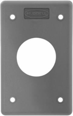 1-Gang Gray Cover Plate, 1.40 Inch Opening, Impact Resistant